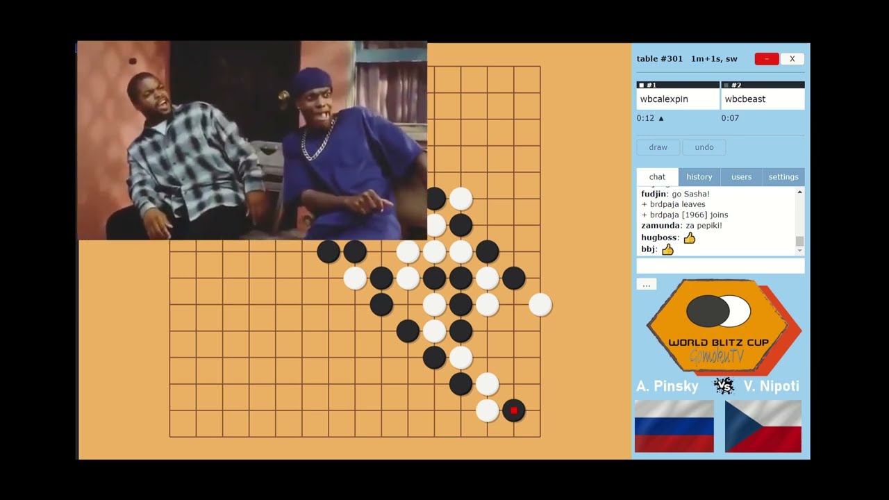 Tense moments in Gomoku WBC 2023 in the match between Alexandr Pinsky (RUS) & Vladimir Nipoti (CZE)