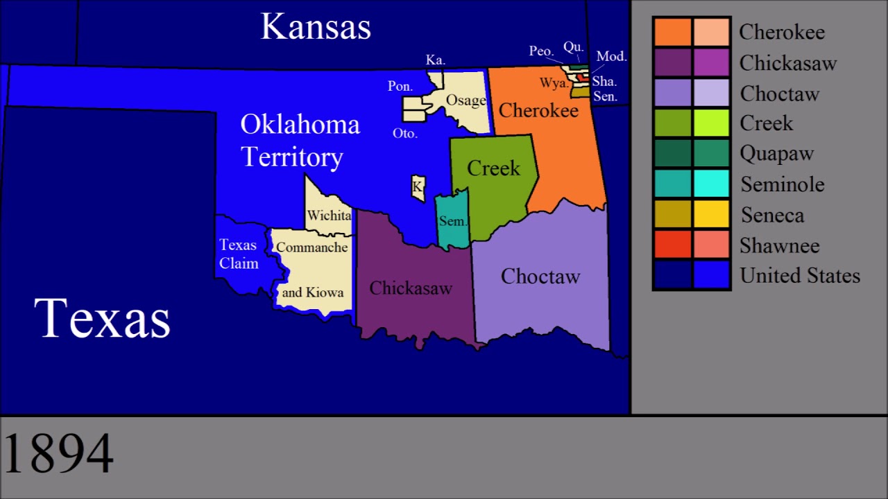 (Inaccurate) The Evolution of Indian Territory: Every Year
