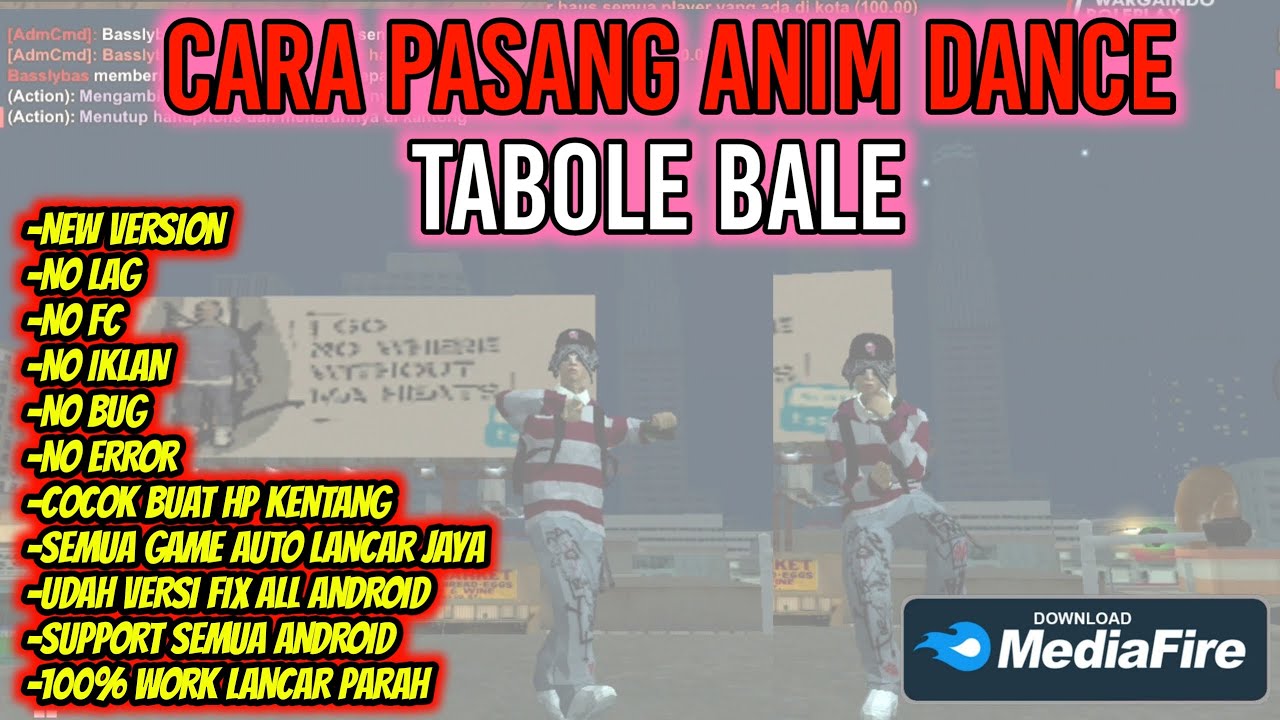 CARA PASANG ANIM DANCE TABOLE BALE DI GTA SAMP ANDROID DI JAMIN WORKS
