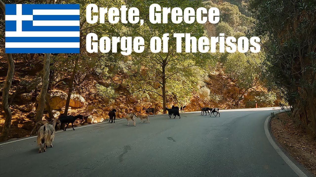 Driving through the Gorge of Therisos, Crete, Greece