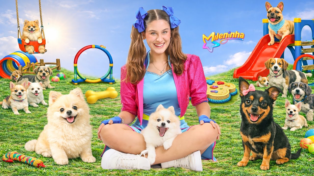 MILENINHA BRINCA com BELINHA,  MILI e AMIGOS no PARQUE pra CACHORROS | História Divertida no DogPark