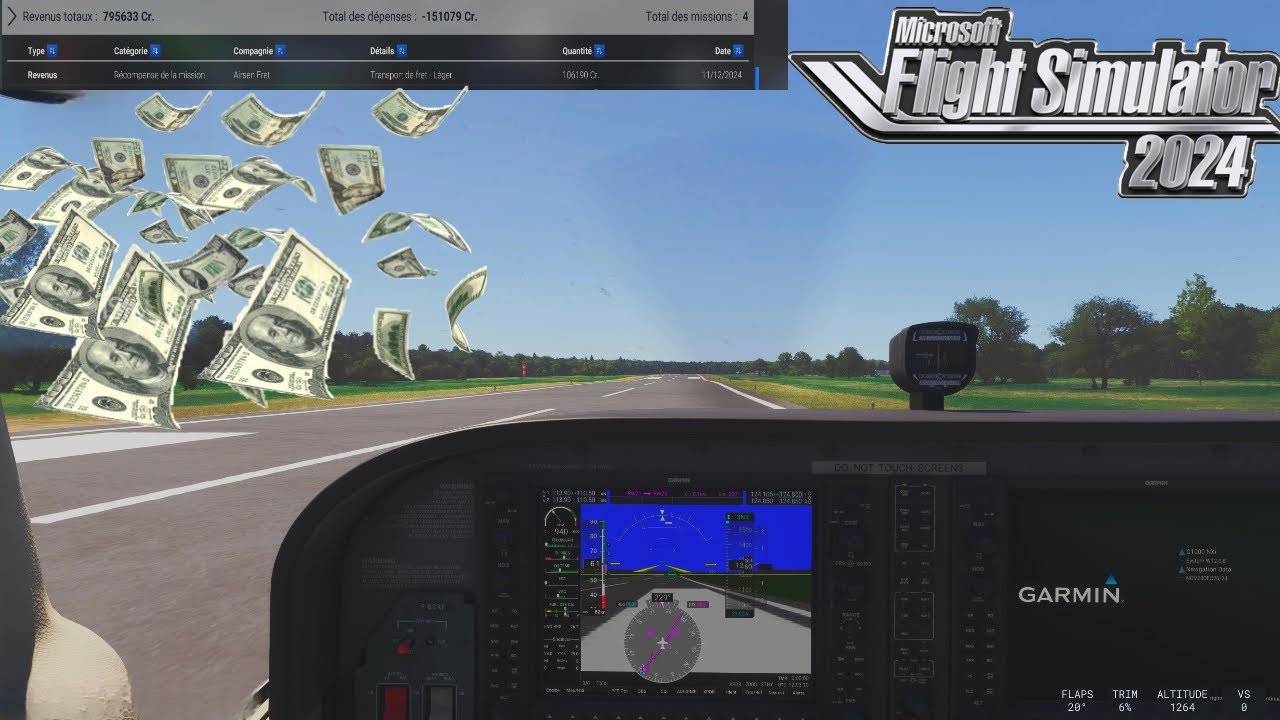 Flight Simulator 2024 On gagne plein D'argent ! mise a jour