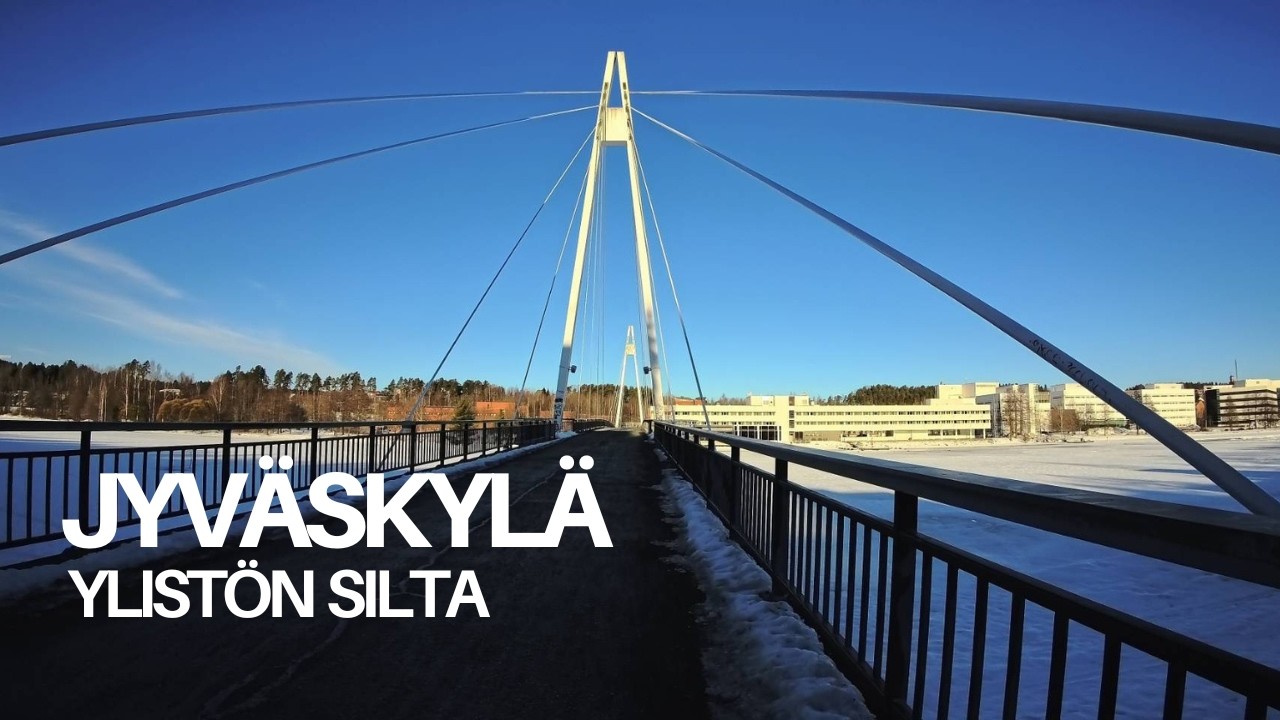 Relaxing Walk in Jyväskylä Finland 🇫🇮 | Ylistönsilta Bridge & Beautiful Frozen Lake 4K