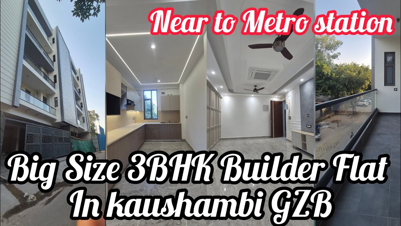 Big Size 3BHK With 3 Toilets Builder Flat in Kaushambi Ghaziabad , Near to Metro station #luxury 