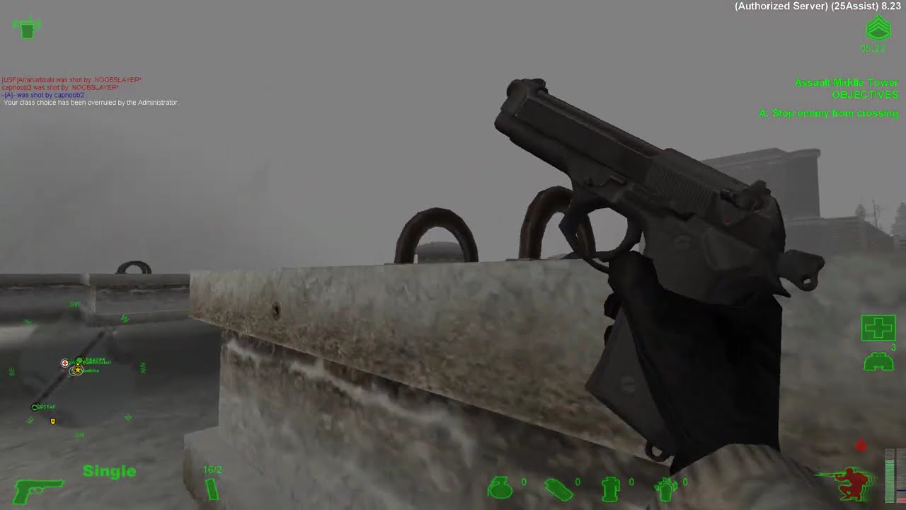 Pistol round on Bridge Crossing (America's Army 2.5)