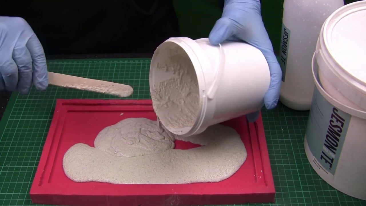Jesmonite AC730 Silver Grey Granite - Mixed, Cast and Etch Demonstration - By MB Fibreglass