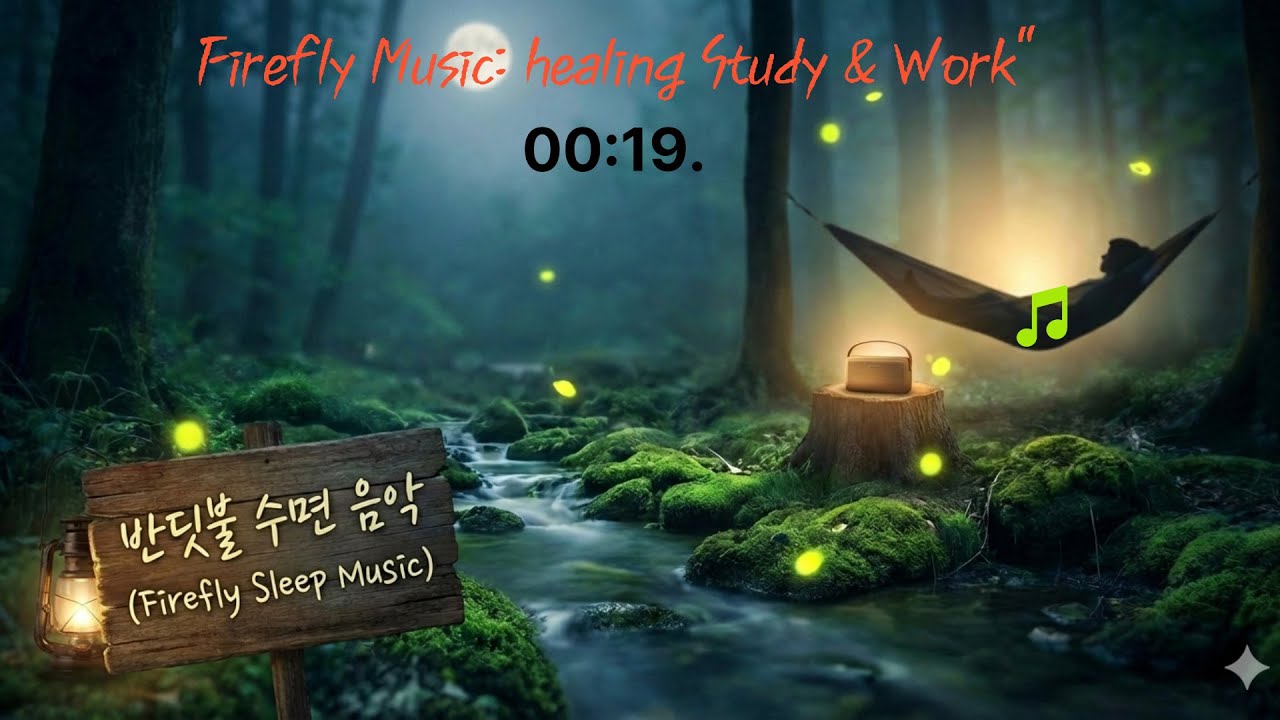 19-Minute- Fireflies Healing BGM | Relaxing Music for Stress Relief, 반딧불 힐링 BGM  스트레스 해소, 불면증, 힐링