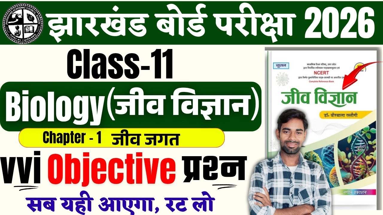 Class 11th Biology Objective Question 2026 | Class 11th Biology Chapter-1 | Jac Board Exam 2026