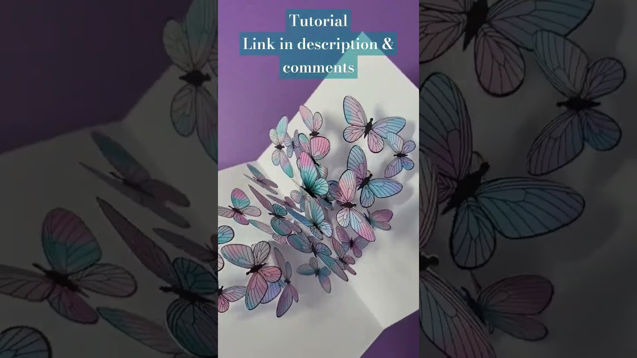 ⬆️▶️🦋 TUTORIAL How to make a pop up floating Butterfly card FREE PDF WOW #butterfly