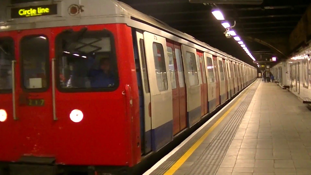 London Underground C Stock 5726, 5729 and 5580 departing Euston Square