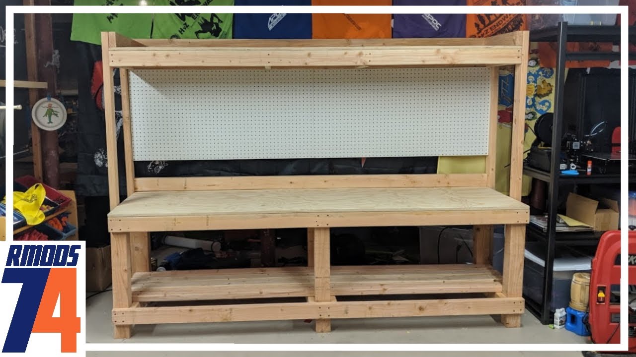 DIY Self Standing Workbench With Shelving Tutorial