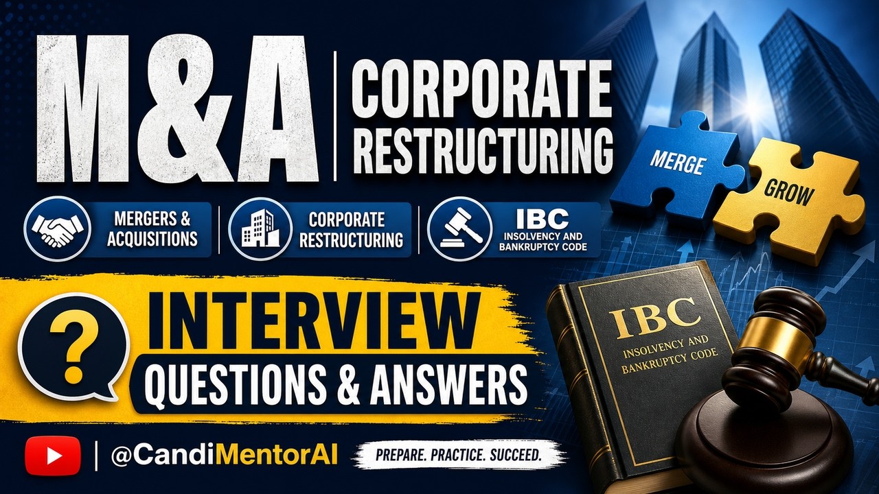 M&A, Corporate Restructuring Specialist, IBC  Interview Questions and Answers | @Finance Keeda