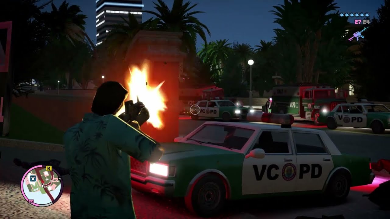 GTA Vice City Nextgen Edition SWAT RAID on Vercetti Mansion + Six Star Escape!