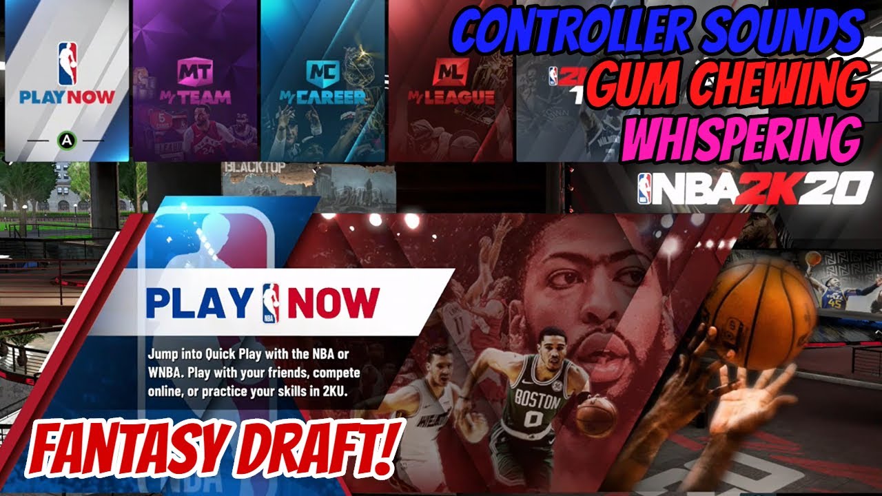 ASMR Gaming: NBA 2K20 Fantasy Draft | Gum Chewing, Whispering, Controller Sounds. Our First Try!