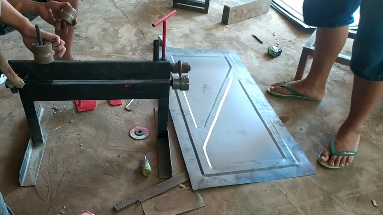 proses membuat profil plat pintu lipat