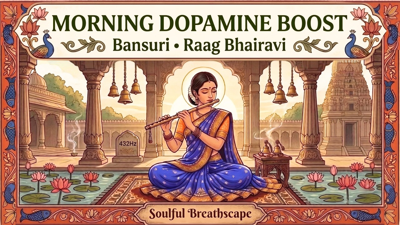 Morning Dopamine Boost 🌿 Raag Bhairavi inspired Bansuri for Focus, Positive Energy & Stress Relief