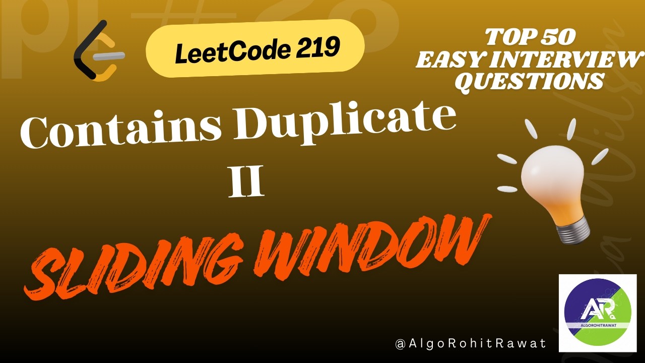 LeetCode 219 | Contains Duplicate II | Sliding Window | Java #dsa #leetcode #codinginterview #java