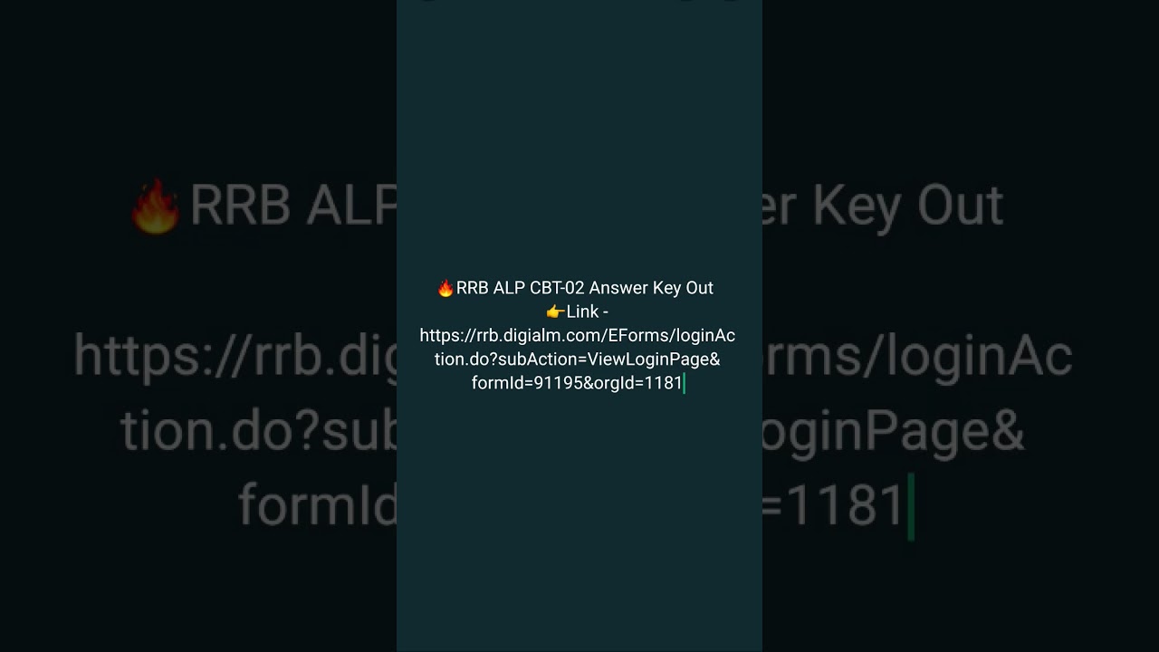 🔥RRB ALP CBT-02 Answer Key Out #rrbntpc #rrbgroupd #rrbalpcbt2 #rrbalp2024