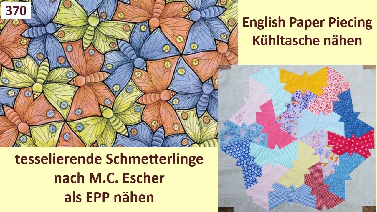Schmetterlinge nach Escher zeichnen und nähen - English Paper Piecing #Video370