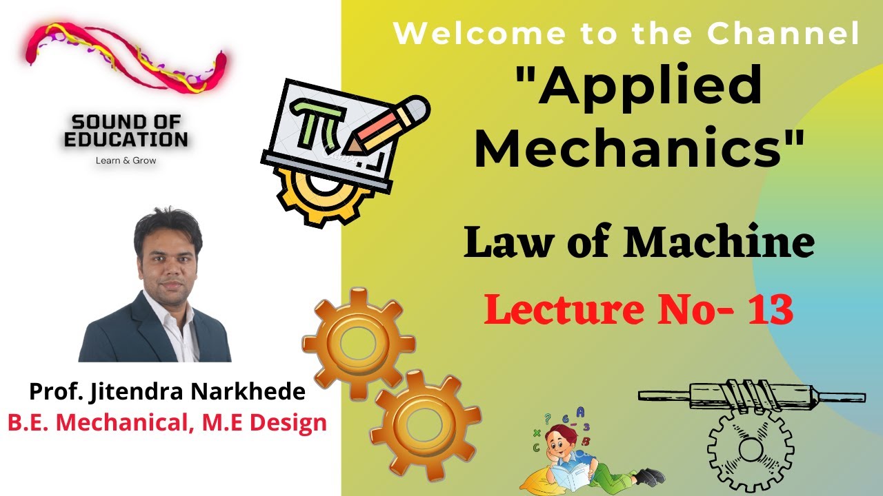 Lecture 13- Subject- Applied Mechanics, Topic- law of machine in Hindi, Lifting Machine.