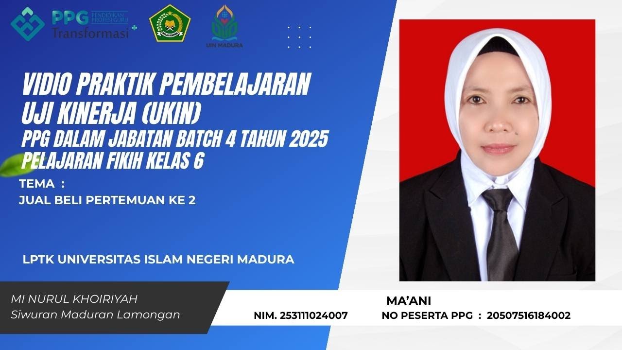 VIDEO UKIN PPG DALJAB BATCH 4 TAHUN 2025 | MAPEL FIKIH KELAS 5 | MATERI JUAL BELI