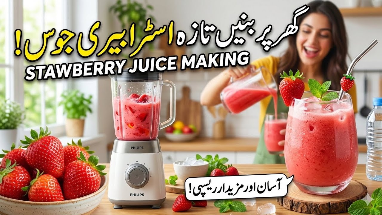 👉 Strawberry Juice Recipe 😍 Fresh & Healthy Drink