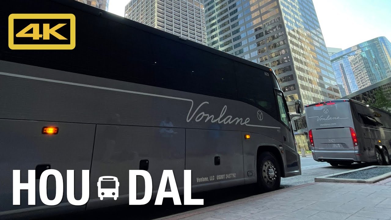 Vonlane, A Luxury Bus Ride from Houston to Dallas, Bus Trip Report, 4K