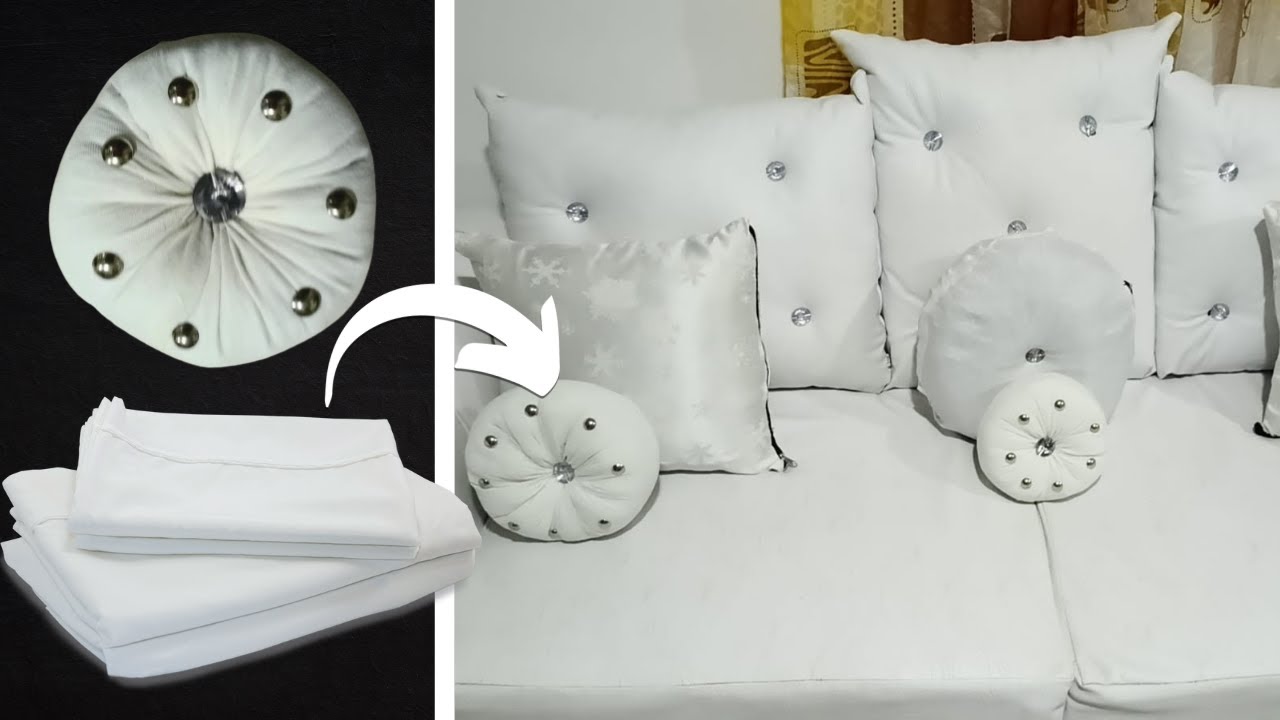 QUICK & EASY DIY! Transform Old Curtains into Beautiful Round Throw Pillows