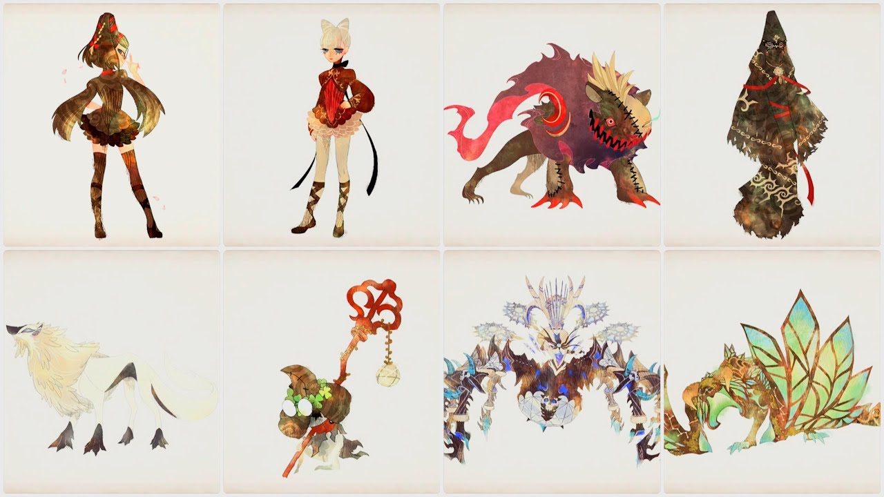 Bayonetta Origins: Cereza and the Lost Demon - Archive Characters Story & Enemy All List Art