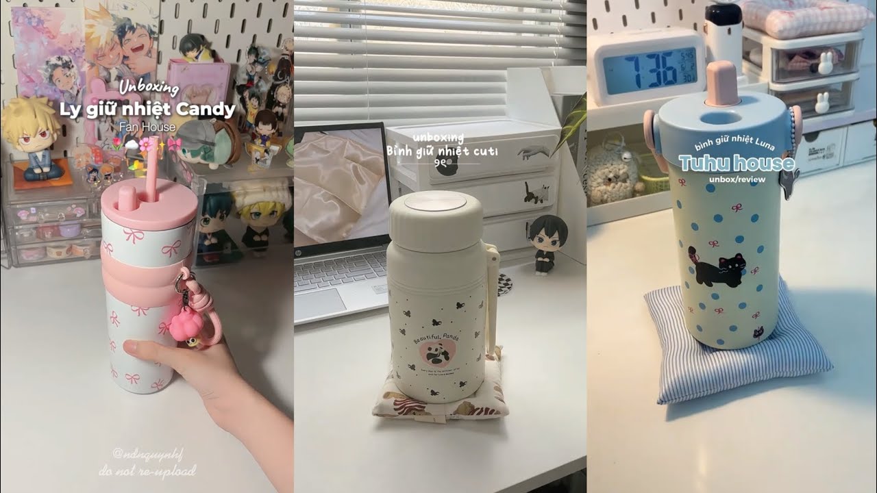 Shopeehaul | Unboxing bình giữ nhiệt siu xinh, dễ thương mang đi học , đi làm✨.