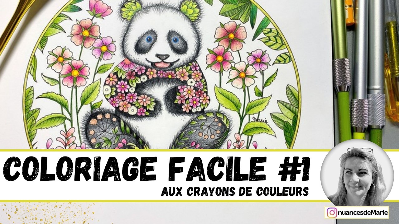 TECHNIQUE SPECIAL PELAGE PANDA Coloriage en harmonie pas à pas facile Johanna Basford