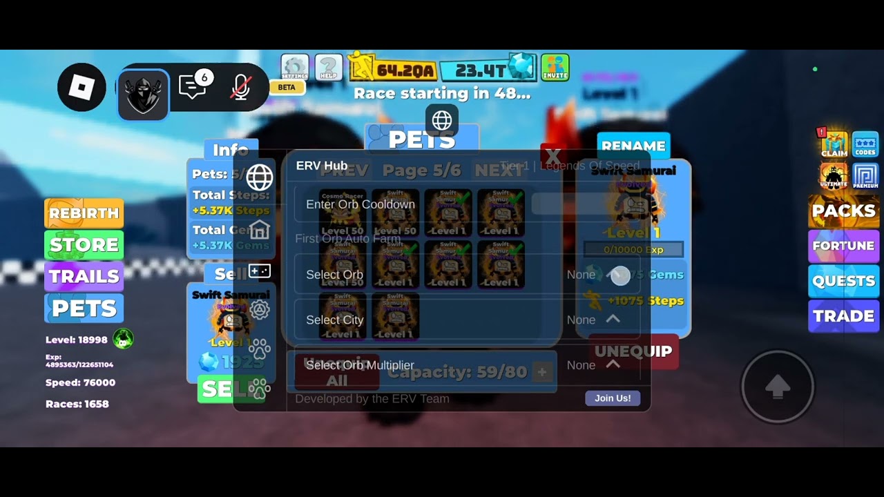 LEGENDS OF SPEED SCRIPT PASTEBIN (PATCHED IN COMMENTS) How to make glitch pet erv hub