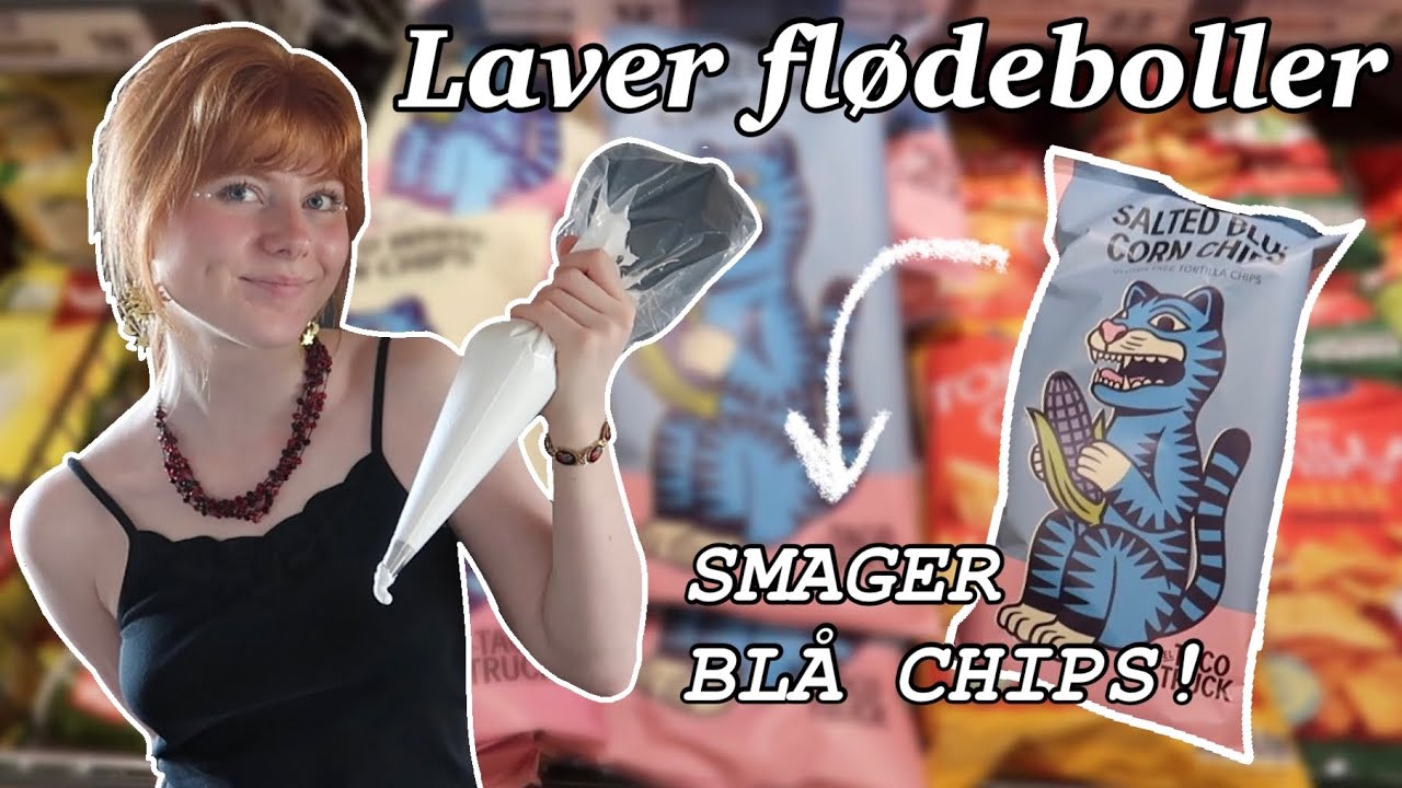 VLOG: Laver flødeboller, taste test på blå chips og hygge med Holly