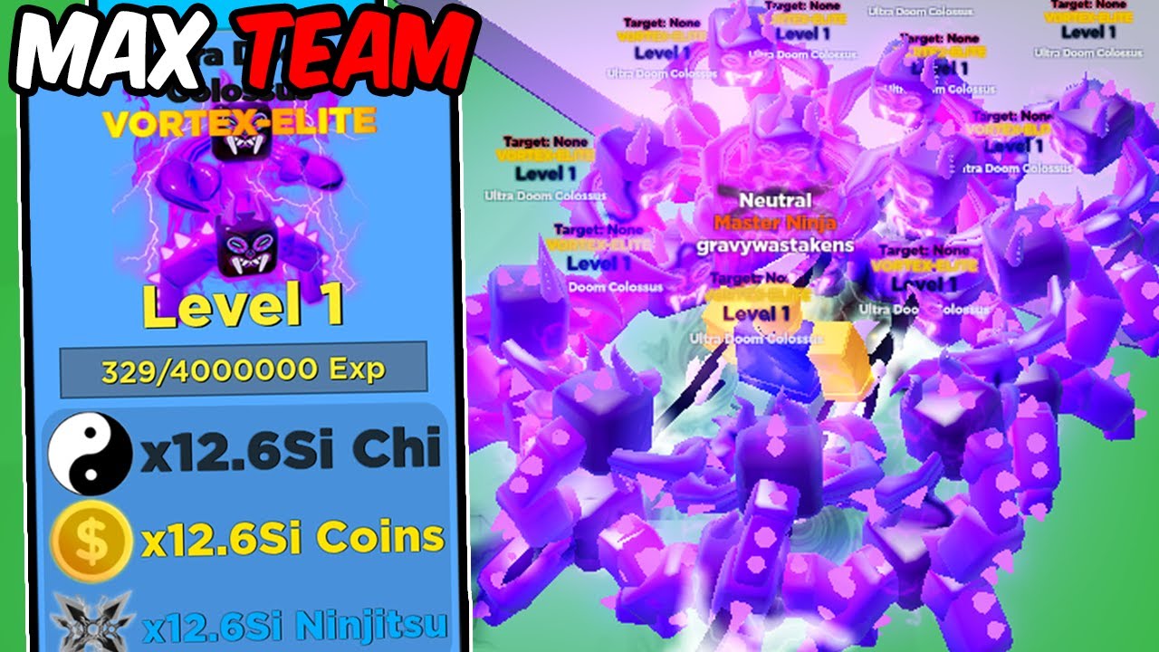 Богатый Нуб с полной командой суперперсональных питомцев в Ninja Legends