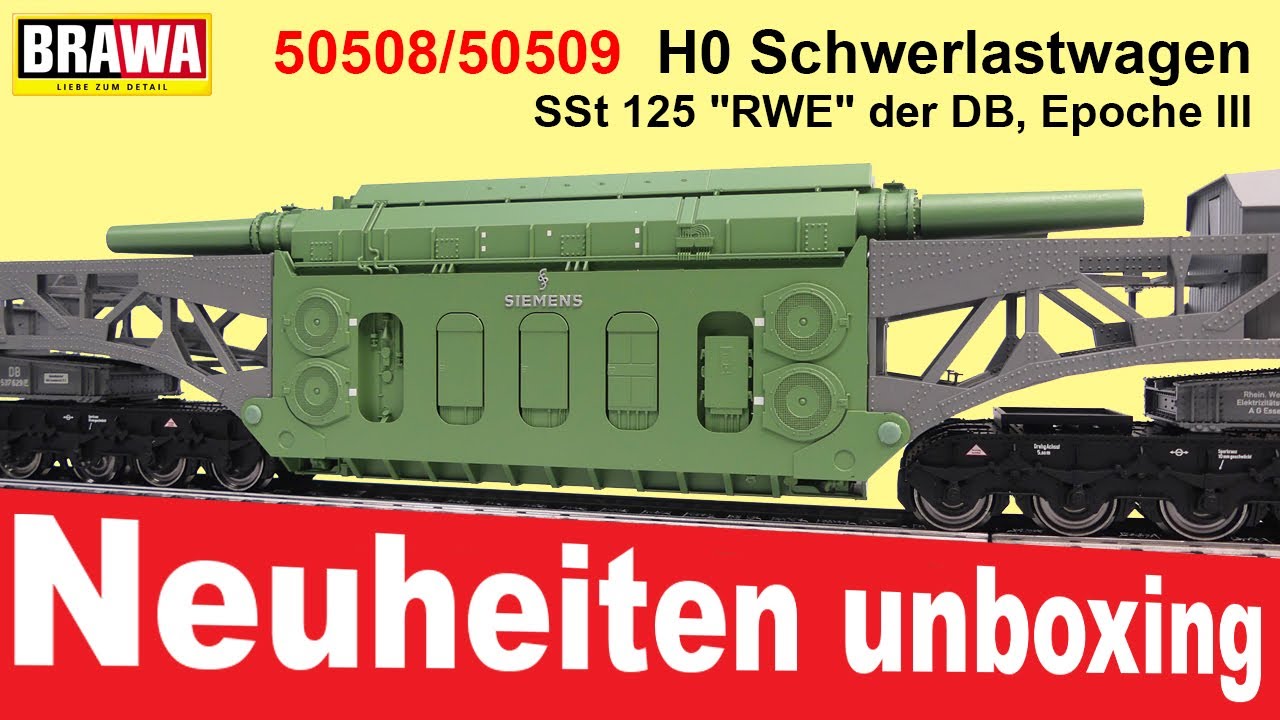 UNBOXING Brawa 50509 Schwerlastwagen SSt 155 der DB mit 18 Achsen