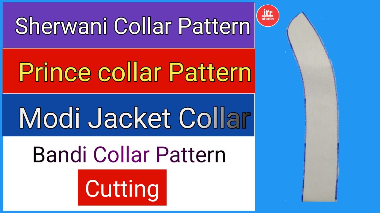Sherwani Collar Pattern Cutting | Prince Coat Collar Pattern Cutting | Sadri Collar Pattern Cutting