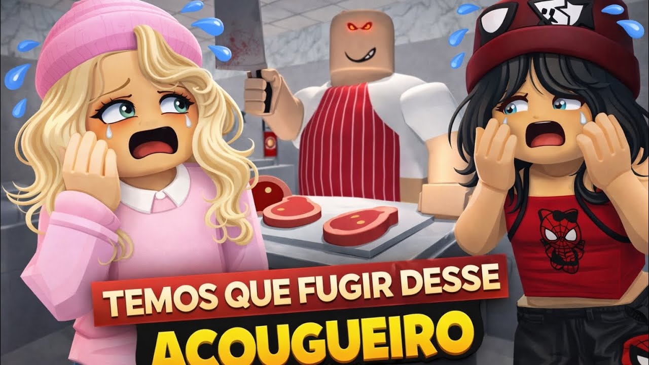 QUASE VIRAMOS CHURRASQUINHO NO ROBLOX - Escape da açougueira Obby!