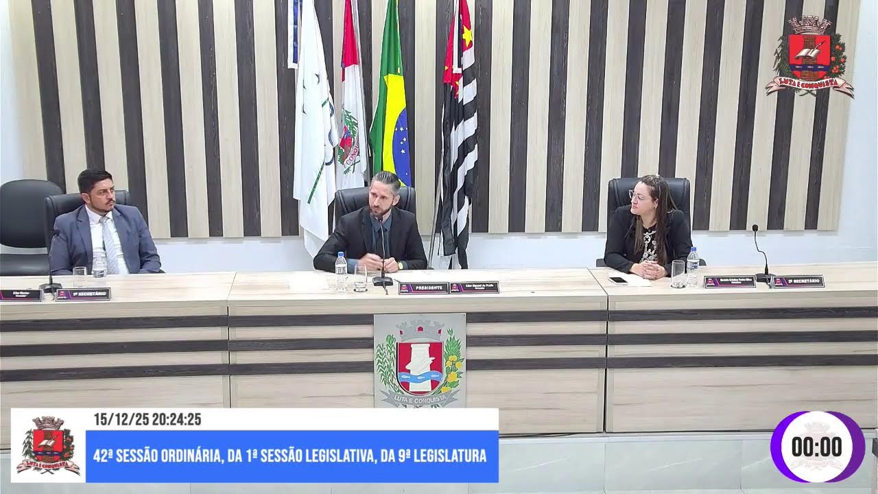 42ª Sessão Ordinária, da 1ª Sessão Legislativa, da 9ª Legislatura - 15/12/2025