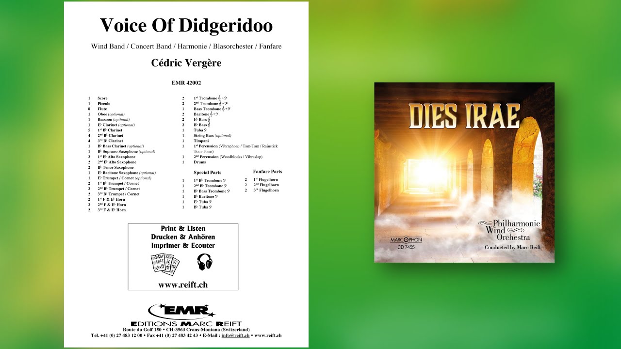 Cédric Vergère: Voice Of Didgeridoo - Editions Marc Reift - for Concert Band