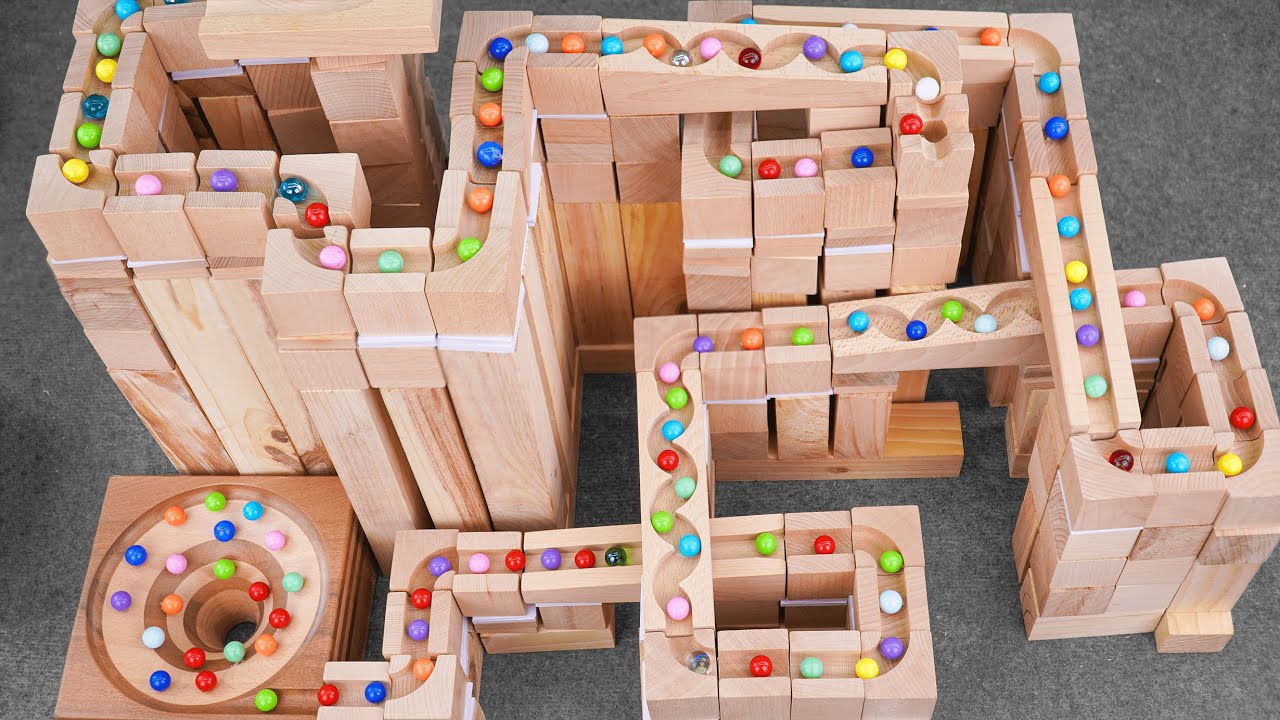 Marble Run Race ☆ HABA Marble Run: Mesmerizing Wooden Marbles Racing Through Air ASMR