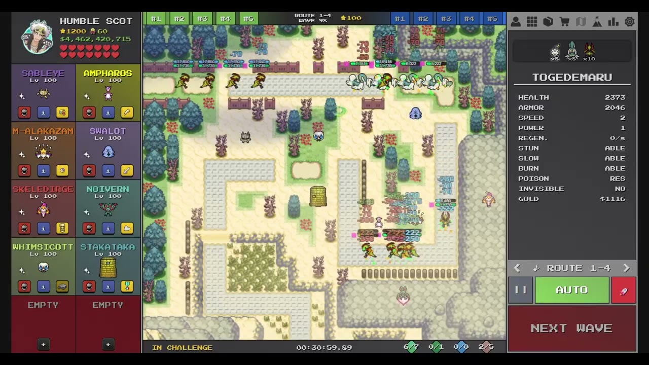 Pokemon Pokepath TD Patch 1.4.4 How To Beat Route 1-4 + Boss Challenge 8 Slot