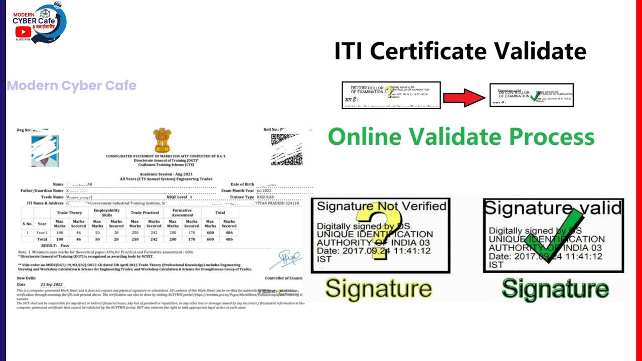 How to verify signature in ITI certificate | Signature in ITI marksheet