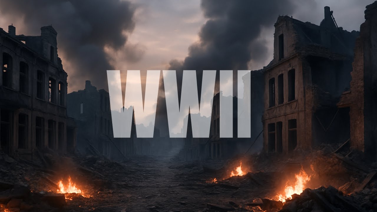 WWII Battle Ambience | Distant Machine Gun, Artillery, Plane, and Tank Sounds