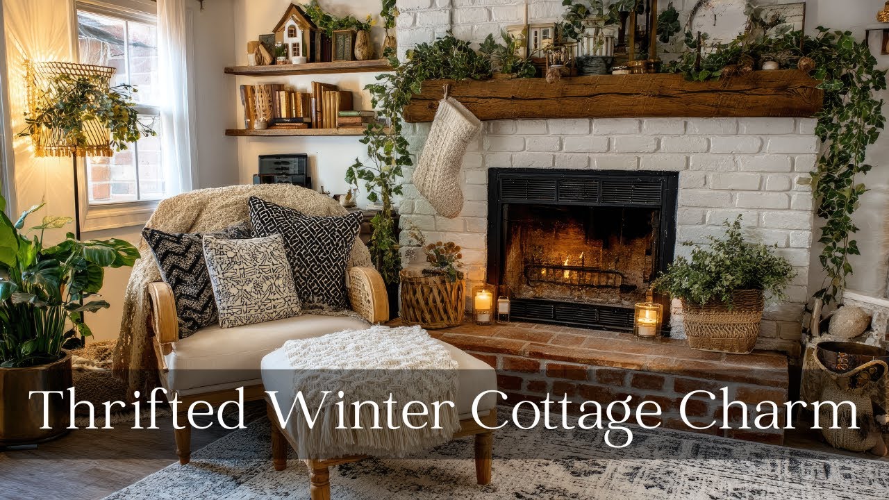 Thrifted Winter Cottage Charm 🏡| Budget Friendly Rustic Farmhouse Decor for Small Spaces