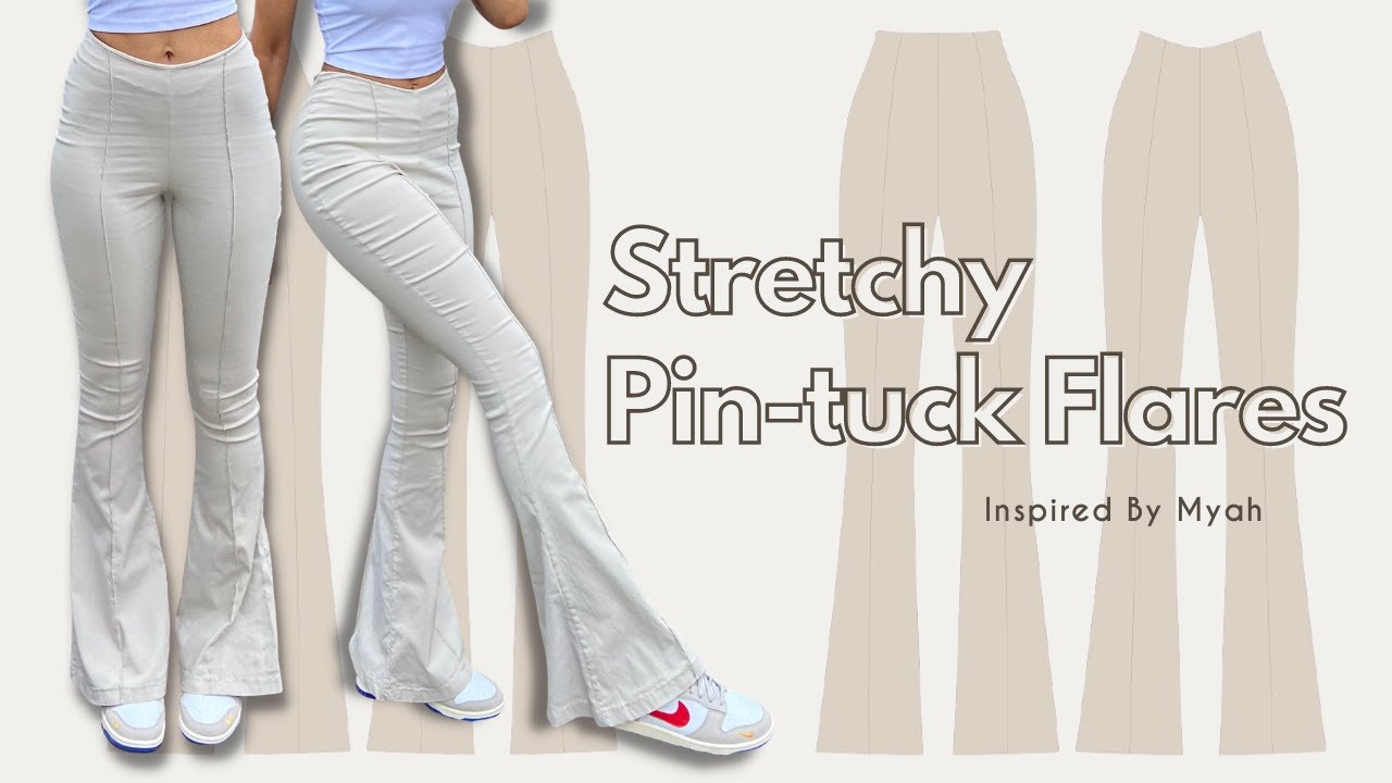 Sewing easy pintuck flare trousers beginner friendly | Inspired By Myah