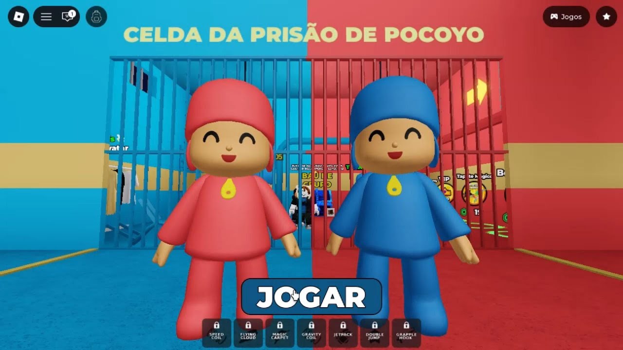 Roblox NEW! RED POCOYO VS BLUE POCOYO PRISON RUN! (obby)