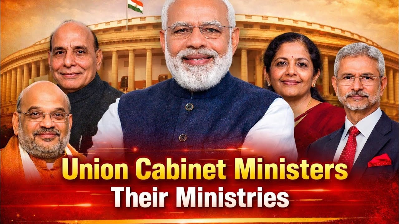 “Union Cabinet Ministers & Their Ministries | Indian Polity 2026/ కేంద్ర మంత్రి మండలి2026వారి శాఖలు 