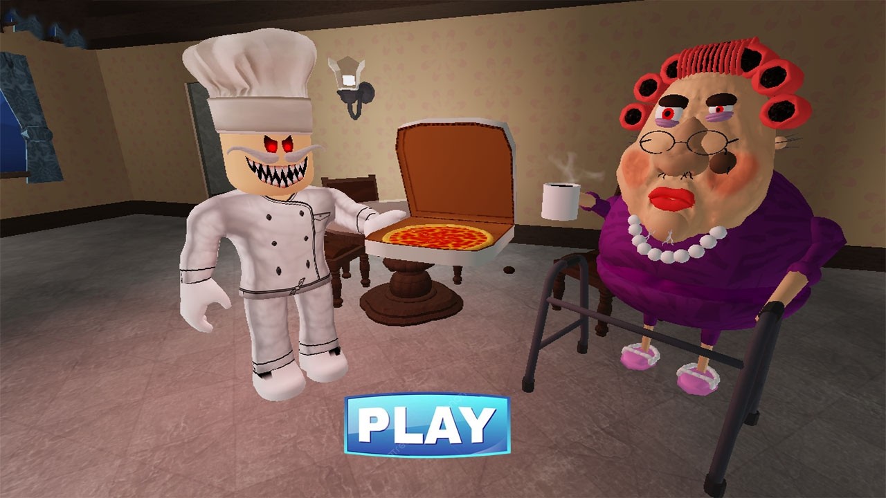 EVIL GRANDMA BUY PIZZA FROM PAPA PIZZERIA !! FULL GAMEPLAY #roblox
