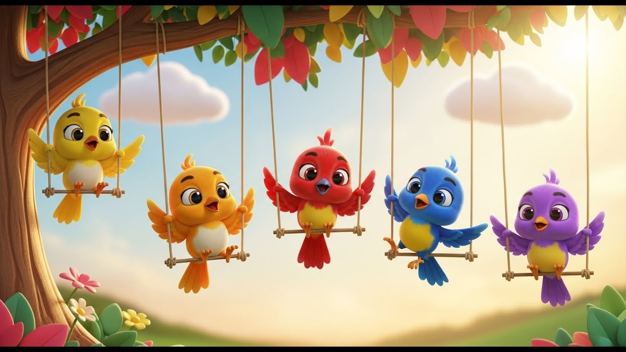 Five Little Orioles Swing Swing Swing | Nature Songs & Counting Rhymes for Kids