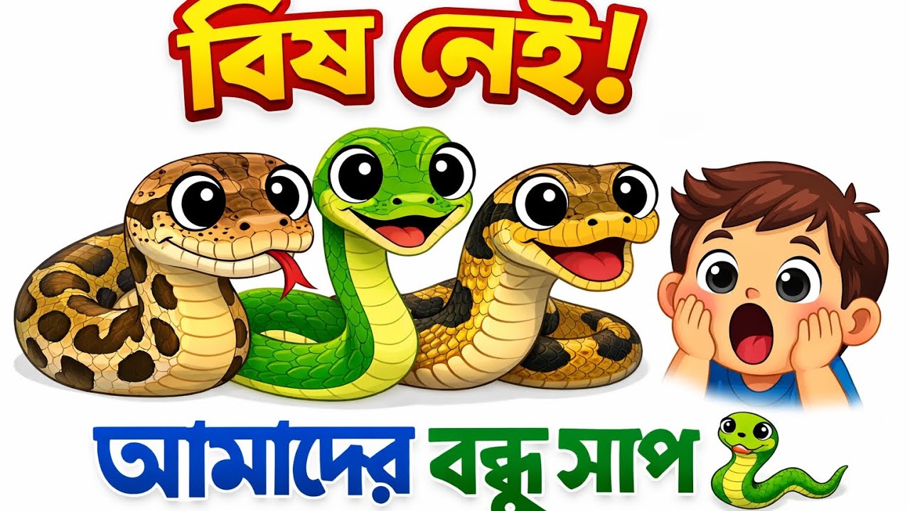 ১০টি বিষহীন সাপ 🐍 | 10 Non-Venomous Snakes for Kids | Safe & Friendly Snakes in Nature